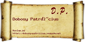 Dobosy Patrícius névjegykártya